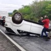 Empresário guanambiense capota carro na MG-122 no Norte de Minas.