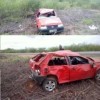 Carro capota na BR-030 em Palmas de Monte Alto.