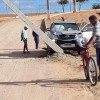Veículo bate contra poste no município de Candiba.