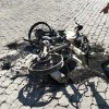 Motocicleta é incendiada em Guanambi neste sábado.