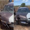 Carro tomba na BR-030 em Palmas de Monte Alto.