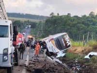 Nove pessoas morreram em acidente de ônibus.
