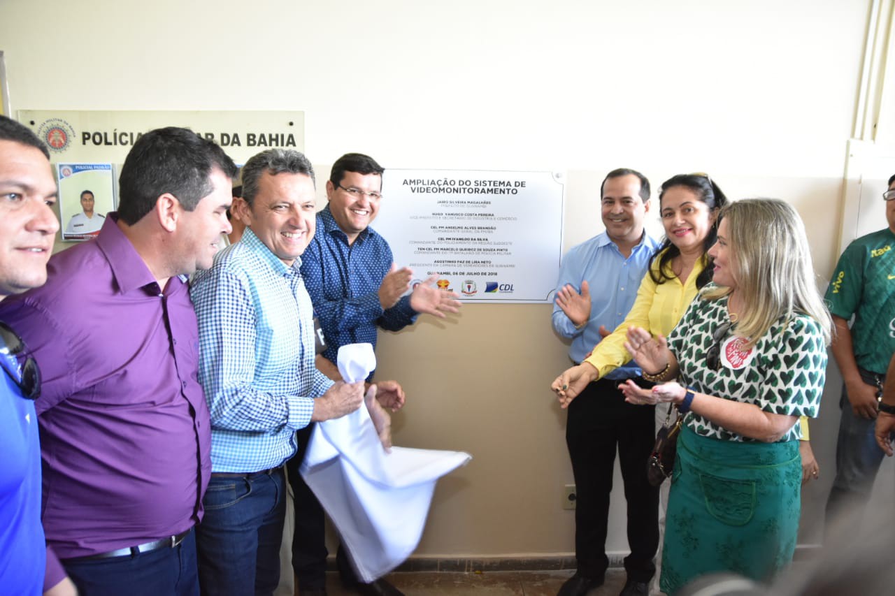 Inaugurado o novo sistema de videomonitoramento de Guanambi; PM conta agora com 48 c?meras nas ruas, pra?as, avenidas e 