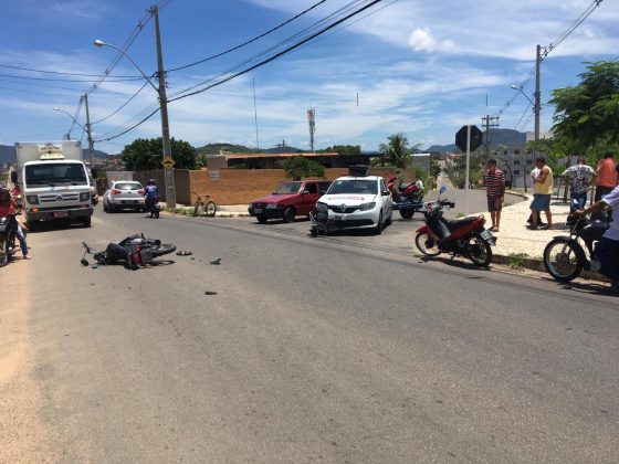 Motociclista fica ferido em acidente no bairro Ipanema em Guanambi.