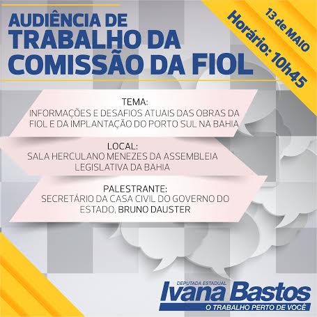 Comissão da Fiol receberá secretário da Casa Civil para debater desafios da obra.