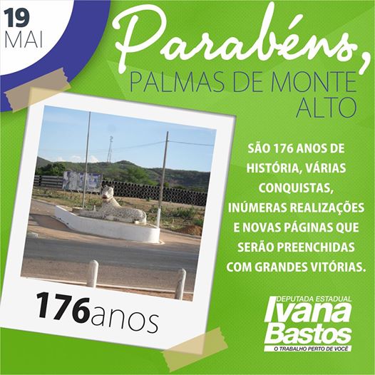 Ivana Bastos se congratula com popula��o de Palmas de Monte Alto e reafirma compromisso.