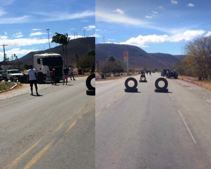 Caminhoneiros bloqueiam BR-030 em Guanambi contra aumento de combust?veis.