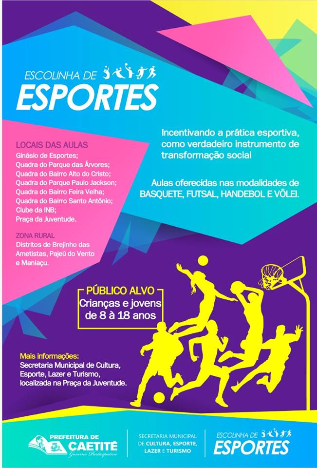 Inscri es Abertas Para A Escolinha De Esportes Da Prefeitura De Caetit 