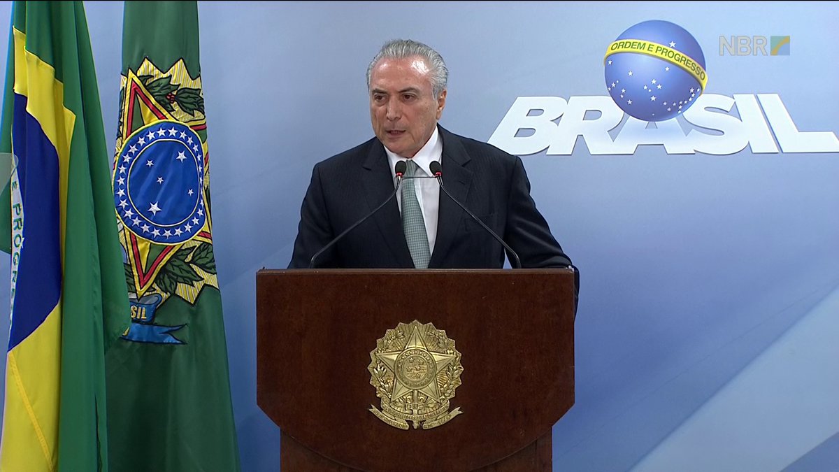 ?N?o renunciarei? diz Michel Temer em pronunciamento.