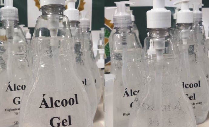 Polícia Militar prende homem vendendo álcool em gel falsificado em Carinhanha.