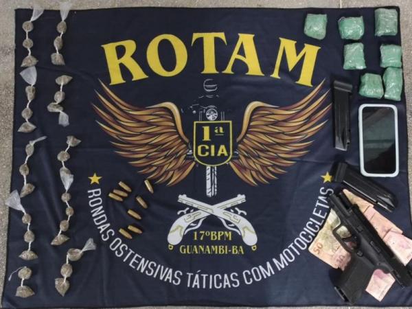 Homem é preso com arma e drogas em Guanambi.