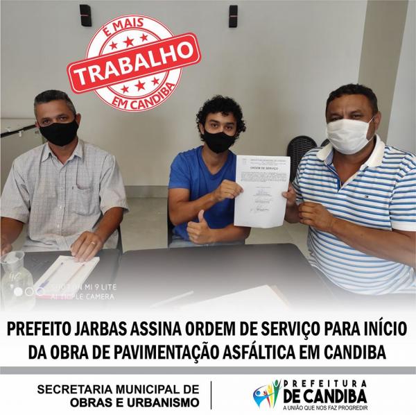 Prefeito de Candiba assina ordem de serviços para pavimentação de vias públicas e construção de UBS.