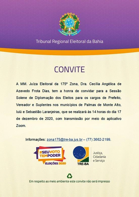 Prefeitos de Palmas de Monte Alto, Sebastião Laranjeiras e Iuiú serão diplomados nesta quinta (17).