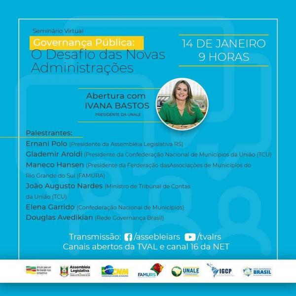 Ivana Bastos será palestrante em seminário que trata da governança na gestão pública.