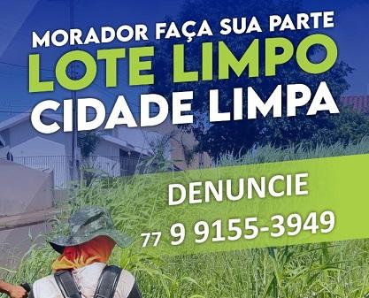 Secretaria de Serviços Públicos disponibiliza número para denúncias de lotes sujos em Caetité.