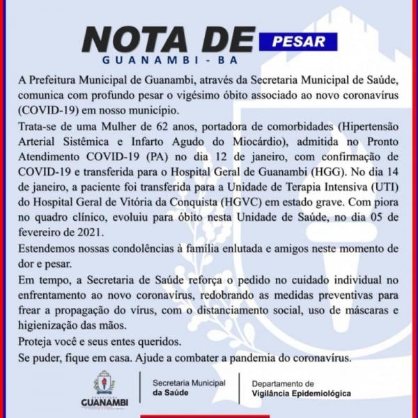 Guanambi: mãe de vereadora e irmã de radialista morre por covid 19.