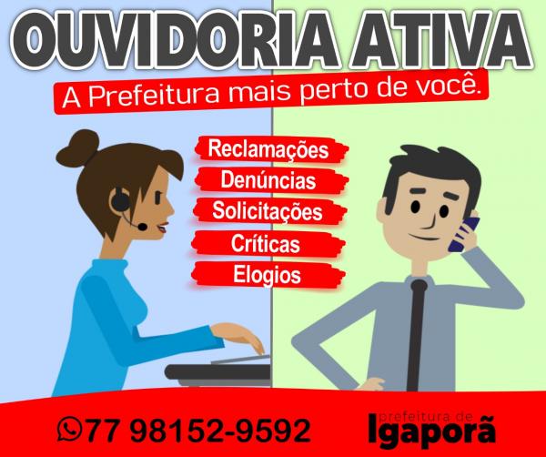 A população de Igaporã já pode contatar a Ouvidoria Municipal via Whastapp.