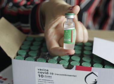 Bahia recebe mais 491 mil doses de vacina da AstraZeneca para segunda aplicação.