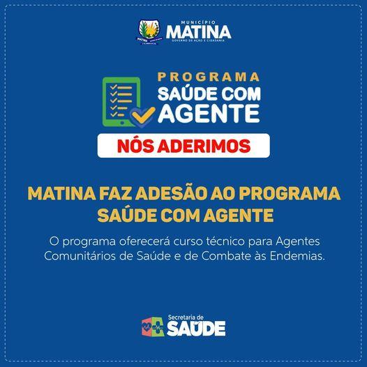 Matina faz adesão ao programa Saúde com Agente.
