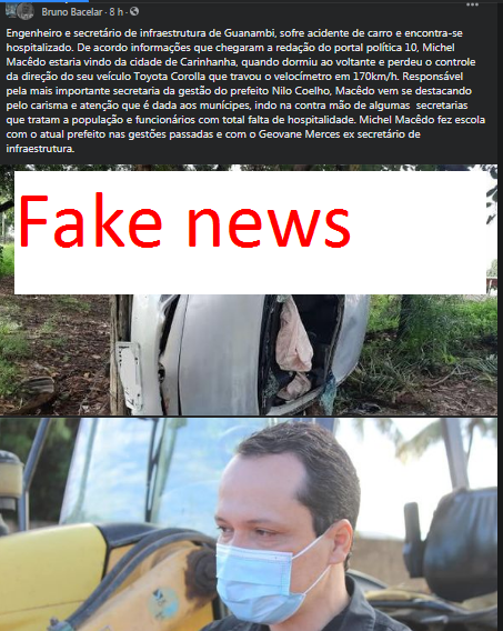 Secretário de Infraestrutura de Guanambi desmente FAKE NEWS sobre acidente na BR-030.
