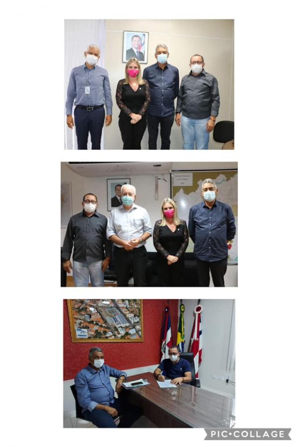 Deputada Ivana Bastos e prefeito levam obras de iluminação para Pindaí.