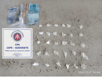 Suspeito de tráfico é preso em Carinhanha.