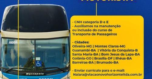 Viação Novo Horizonte abre vagas de emprego para motoristas na região sudoeste da BA.