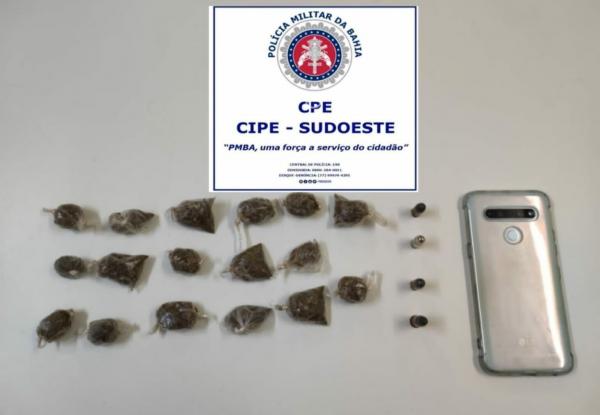 Cipe Sudoeste cumpre mandado e prende homem acusado de homicídio que chocou Igaporã; drogas e munições foram apreendidas.