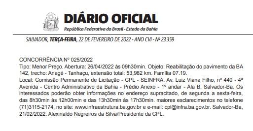 Ivana Bastos comemora abertura de licitação para restauração do asfalto de Anagé a Tanhaçu.