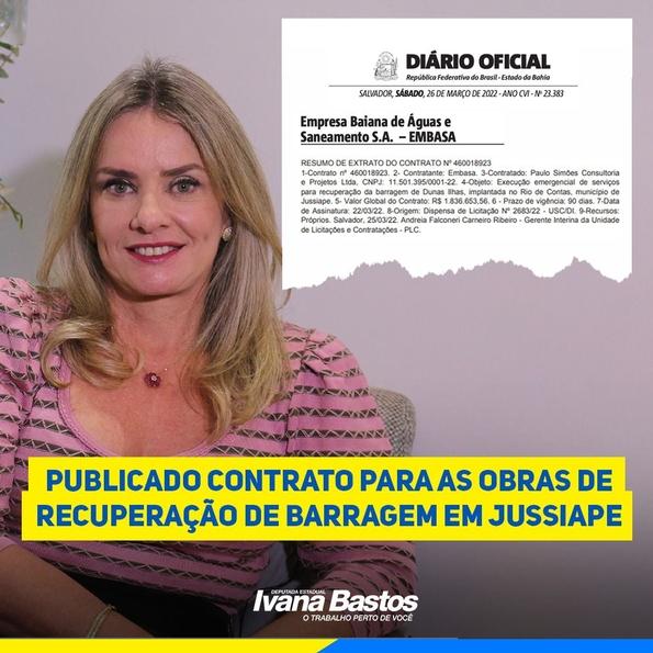Divulgado contrato para as obras de recuperação de barragem em Jussiape.