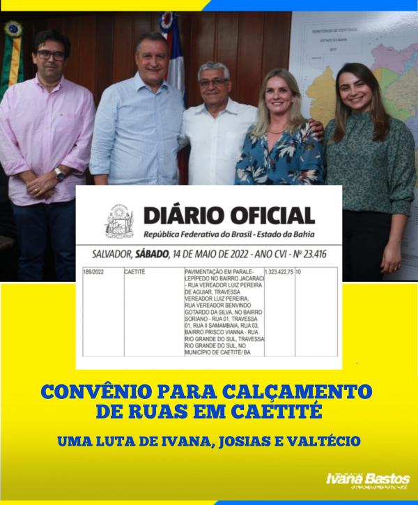 Ivana e Valtécio garantem calçamento de diversas ruas de Caetité.
