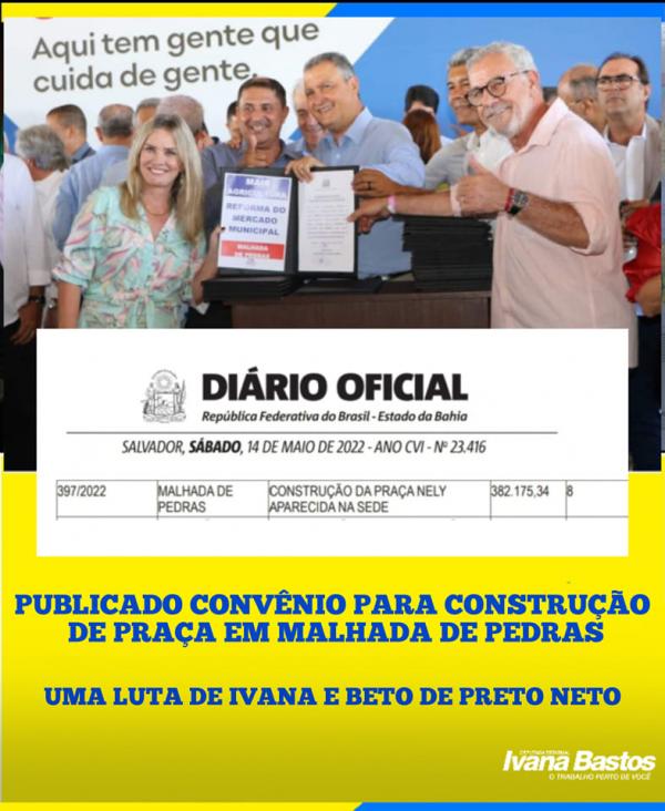 População de Malhada de Pedras ganhará uma nova praça.