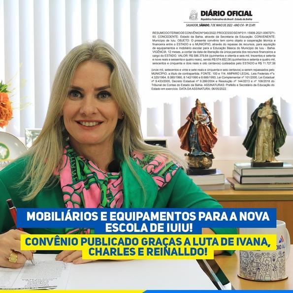 Publicado convênio para aquisição de investimentos para nova escola em Iuiu.