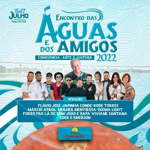 Encontro das Águas e dos Amigos em Carinhanha tem programação musical divulgada.