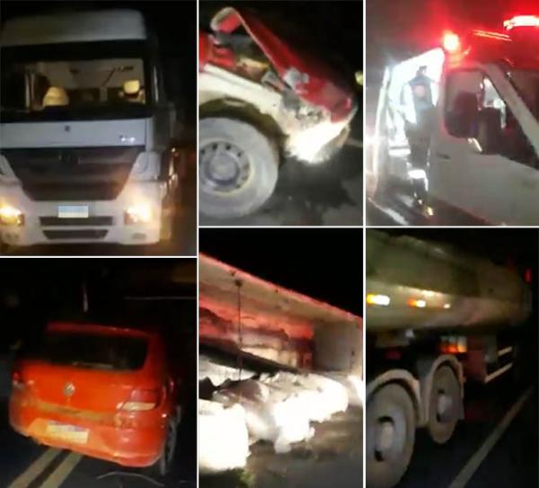 Carreta bitrem tomba e interdita BR-030 em Guanambi.