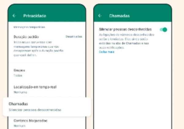 WhatsApp lança função Silenciar Chamadas Desconhecidas.