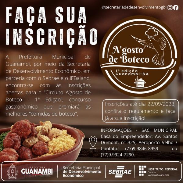 Concurso: A’gosto de Boteco - 1ª edição.