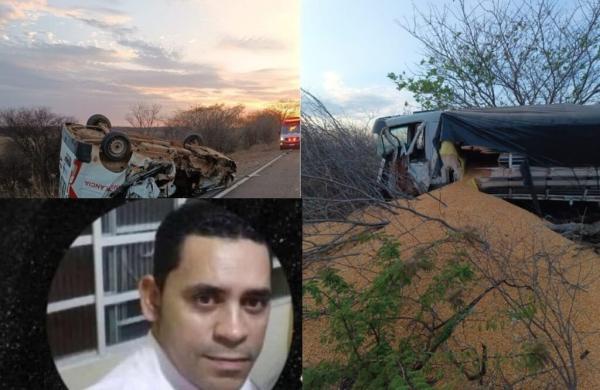Motorista de ambulância de Feira da Mata morre após colisão contra caminhão na BR-030, em Palmas de Monte Alto.
