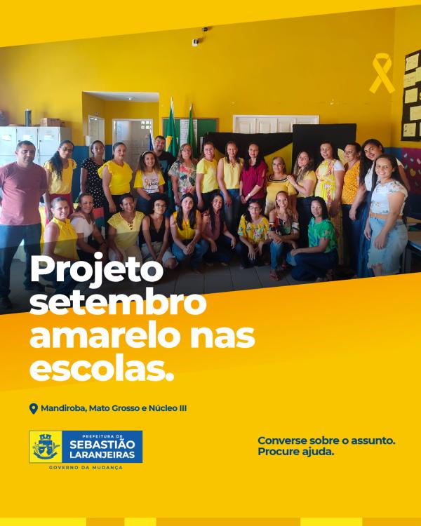 Prefeitura de Sebastião Laranjeiras realiza palestra em conscientização do Setembro Amarelo.