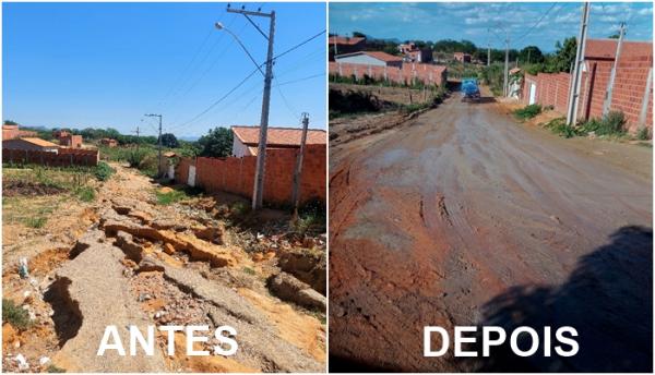 Prefeitura de Guanambi realiza mutirão de limpeza e recuperação de ruas no distrito de Mutans.