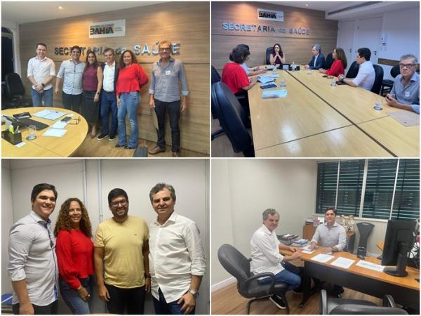 Prefeito de Sebastião Laranjeiras busca apoio em Salvador para retomada de obras do Hospital Municipal e preparativos para festividades de aniversário da cidade.