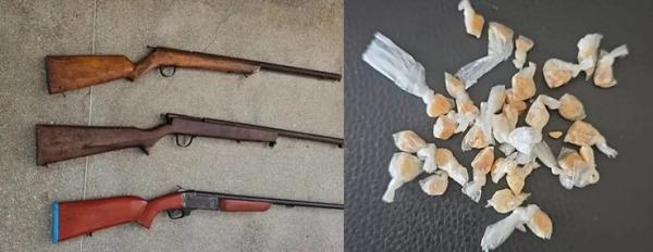 PRE apreende armas de fogo e drogas ilícitas na região de Guanambi.