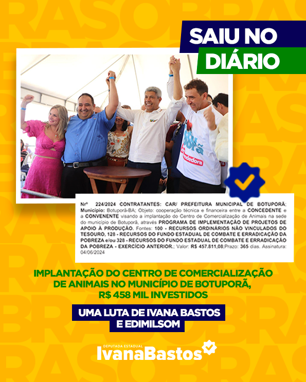 Ivana e Edimisom garantem Centro de Comercialização de Animais em Botuporã.