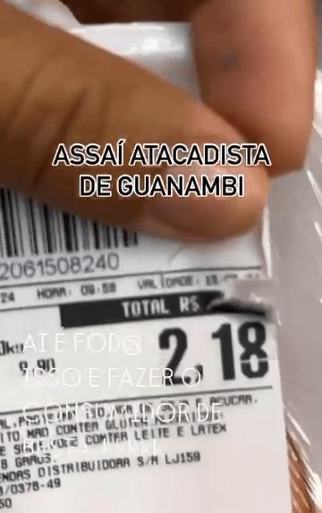 Cliente denuncia produtos com indícios de ocultação da validade no Assaí Atacadista de Guanambi.