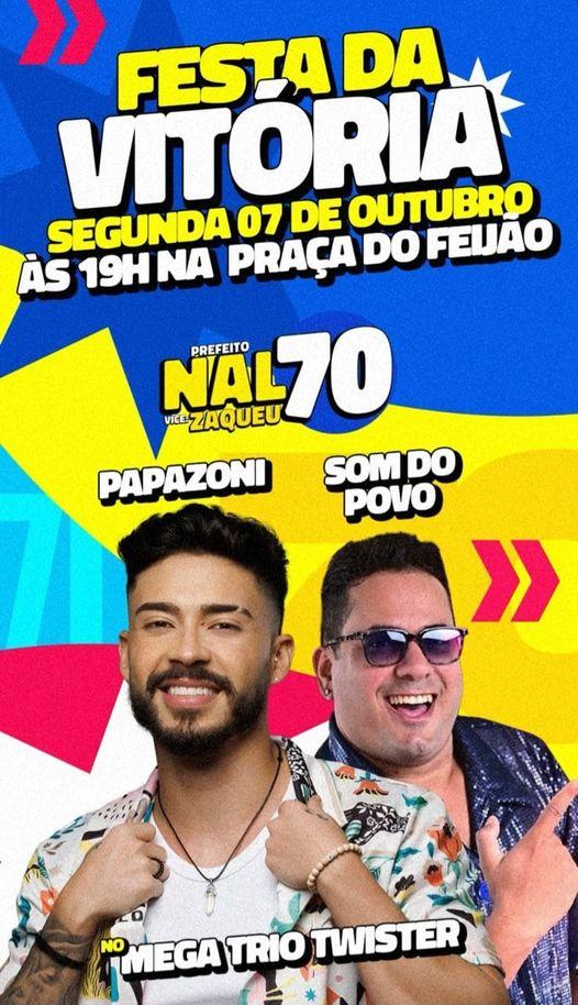 Festa da vitória de Nal terá dois shows nesta segunda na Praça do Feijão em Guanambi.
