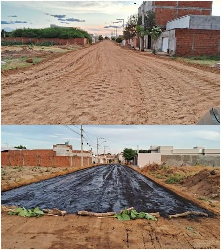 OBRAS – Após terraplanagem, Prefeitura de Guanambi inicia asfaltamento no Bairro Liberdade.