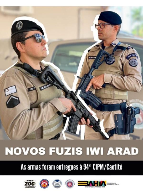 Policia Militar de Caetité recebe novos fuzis para reforçar a segurança.