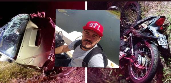 Homem morre após colisão entre motocicleta e caminhonete entre Pilões e Candiba.