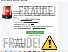 Golpistas utilizam falso comprovante de restituição de Secretaria de Guanambi.