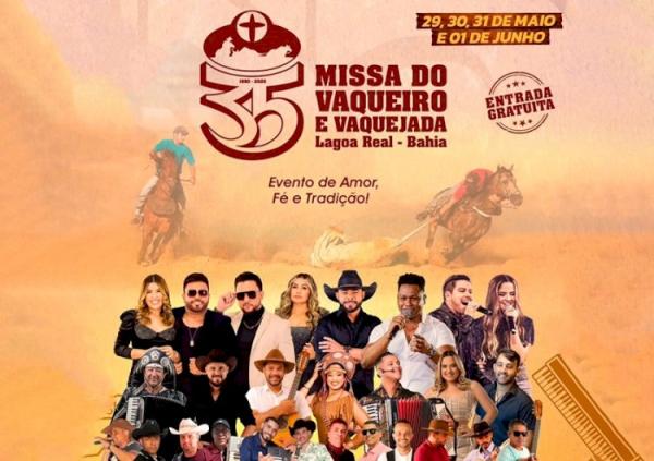 Lagoa Real divulga programação completa da 35ª Missa do Vaqueiro e Vaquejada.
